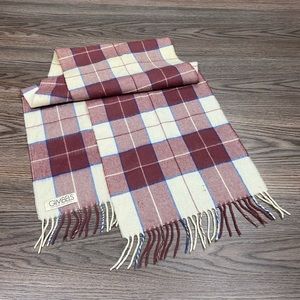 Gimbels Red, White & Blue Tartan Plaid Scarf